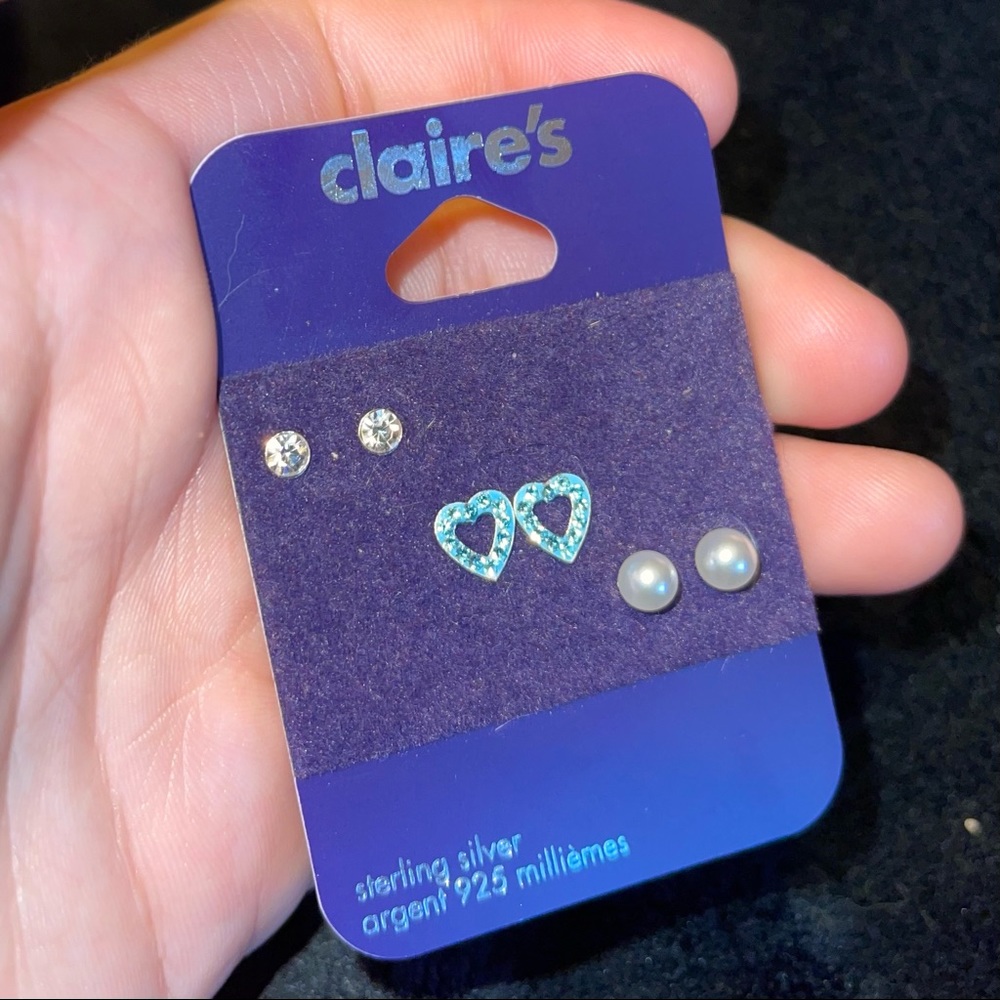 Set of Three Claire’s Stud Earrings! Brand New!